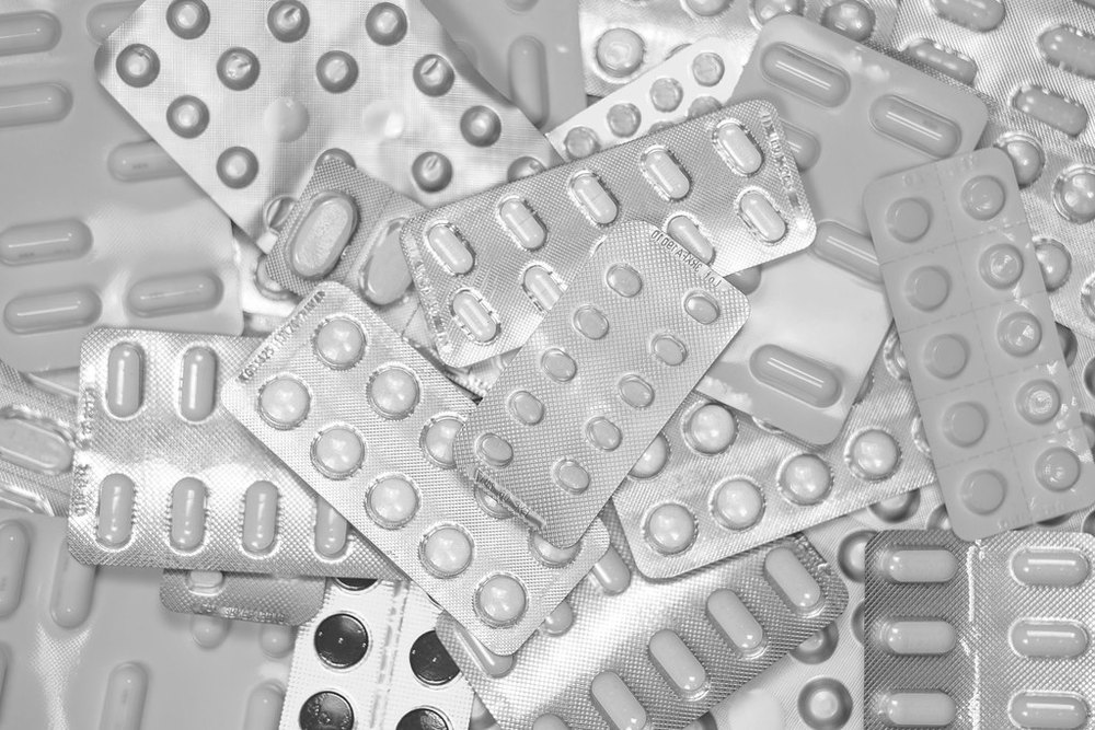 Blister packs of arthritis medication tablets
