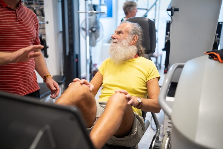 Guided knee strengthening exercise for patellar tendinitis recovery, supported by Regenerative Joint Clinics in Riverdale, GA